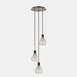 candeeiro de tecto em metal cor de cobre série São Petersburgo 30cm
