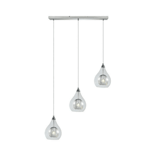 candeeiro de tecto em metal cromado série lhasa 65cm