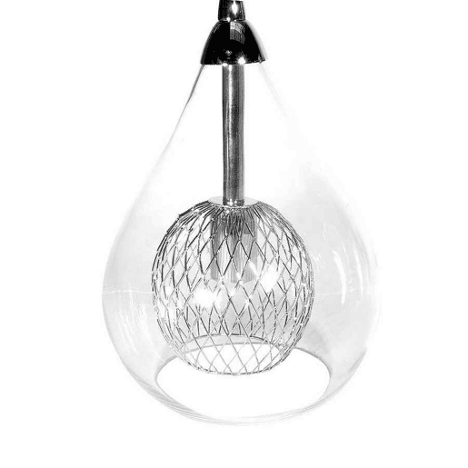 candeeiro de tecto em metal cromado série lhasa 65cm