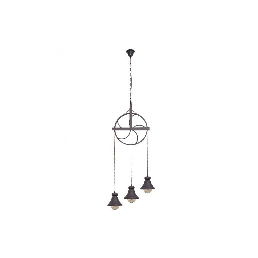 Lampara de techo metal color marron serie rueca 44cm