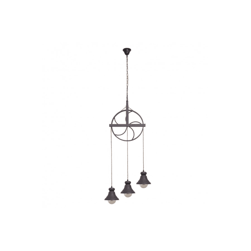 candeeiro de tecto metálico cor castanha série rueca 44cm