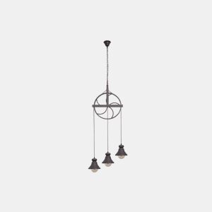 candeeiro de tecto metálico cor castanha série rueca 44cm