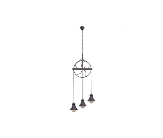 Lampara de techo metal color marron serie rueca 44cm