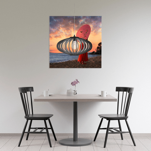 pendente de madeira cor castanha série sapelli 45cm