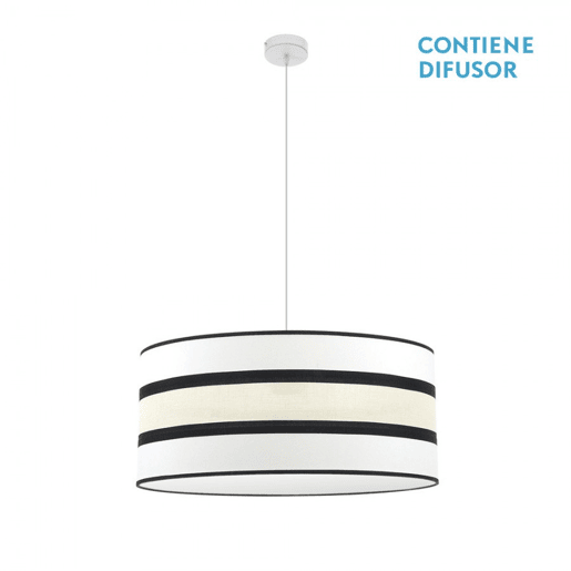 pendente de metal cor branca série karla 60cm