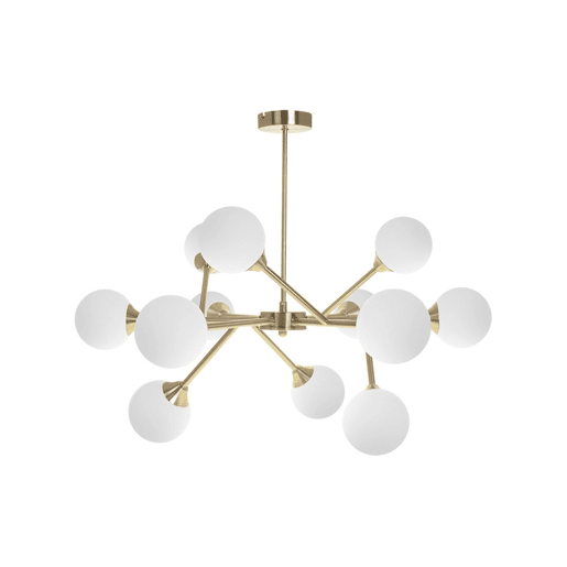 candeeiro de tecto em metal dourado série analu 80cm