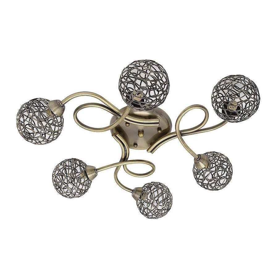 Lampara plafon metal color dorado serie lyon 60cm