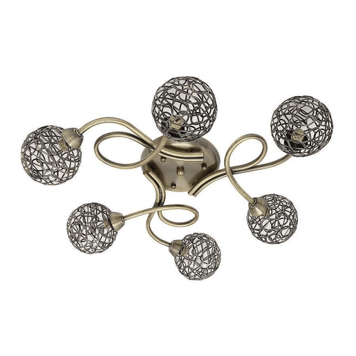 candeeiro de tecto em metal dourado série lyon 60cm