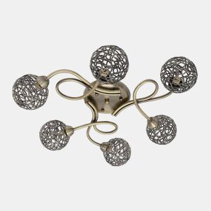 candeeiro de tecto em metal dourado série lyon 60cm