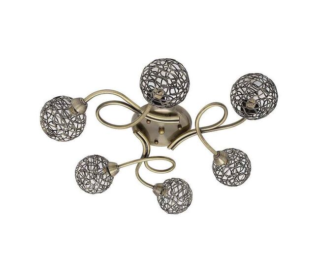 Lampara plafon metal color dorado serie lyon 60cm