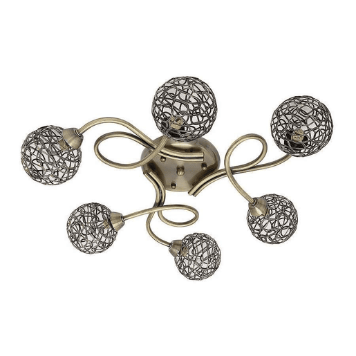 candeeiro de tecto em metal dourado série lyon 60cm