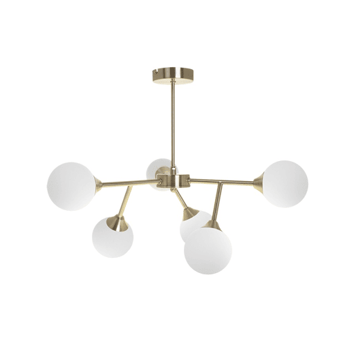 candeeiro de tecto em metal dourado série analu 60cm