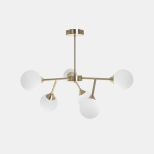 candeeiro de tecto em metal dourado série analu 60cm