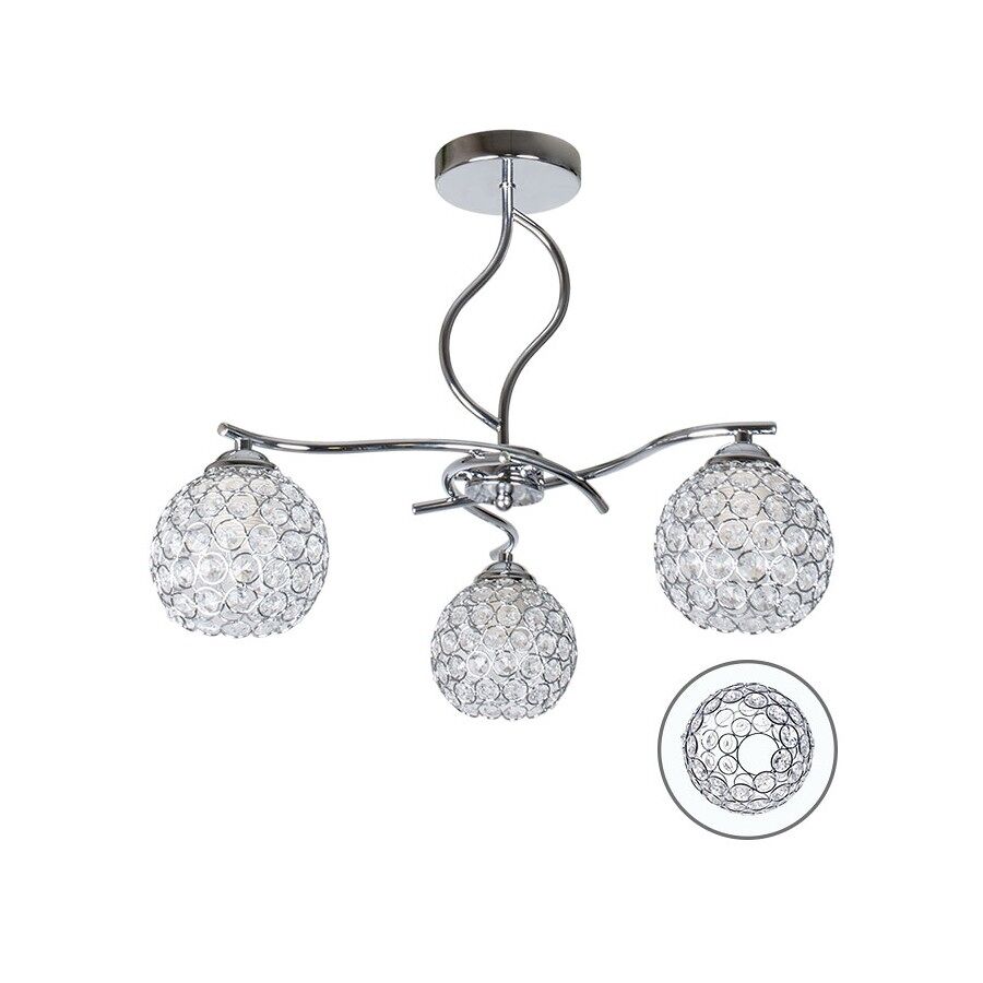 Lampara de techo metal color cromo serie balbina 45cm