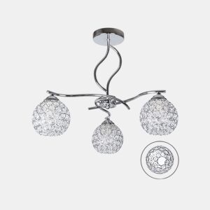 candeeiro de tecto em metal cromado série balbina 45cm