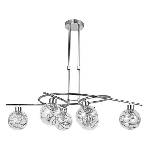 candeeiro de tecto cor metal cromado série varanasi 65cm