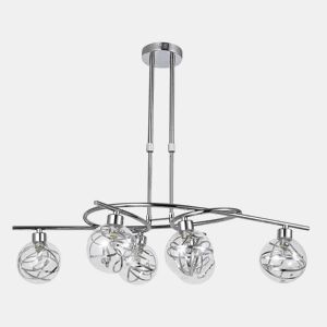candeeiro de tecto cor metal cromado série varanasi 65cm