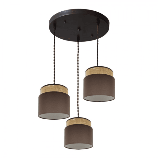 candeeiro de tecto metálico cor castanha série kandy 39cm