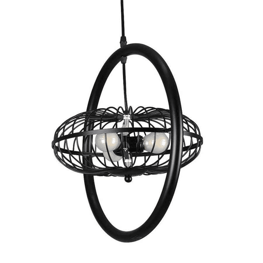 candeeiro de tecto metálico preto série ganga 115cm