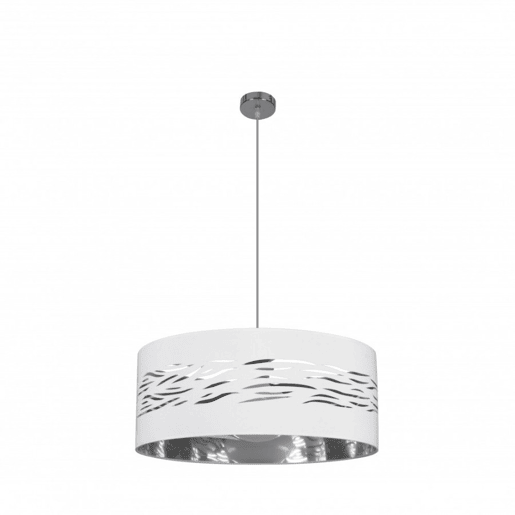 pendente de metal branco série niebla 50cm