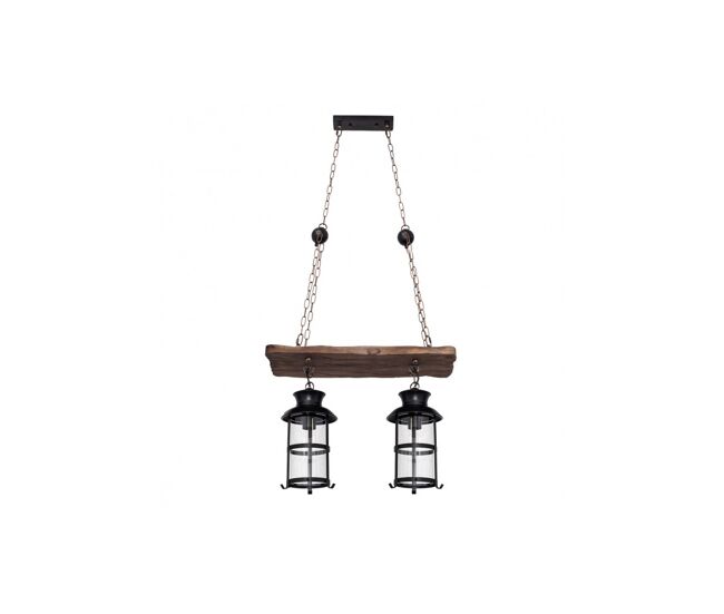 Lampara de techo madera color marron serie cortijo 51cm