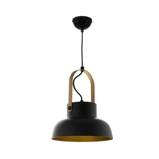 pendente de metal preto guimar series 24cm