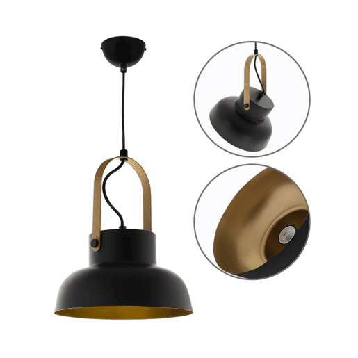 pendente de metal preto guimar series 24cm