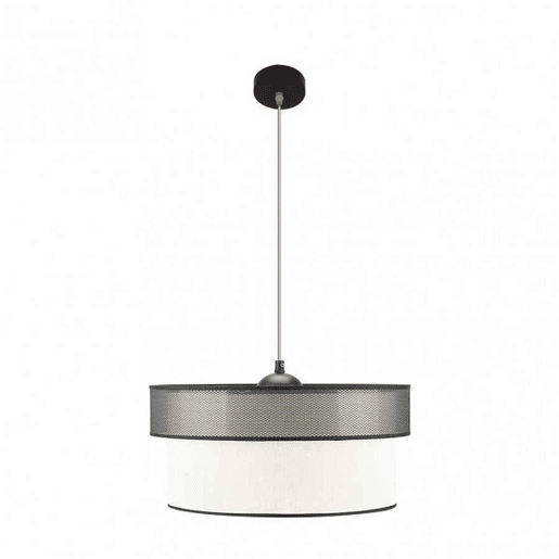 pendente têxtil cor branca série felix 50cm