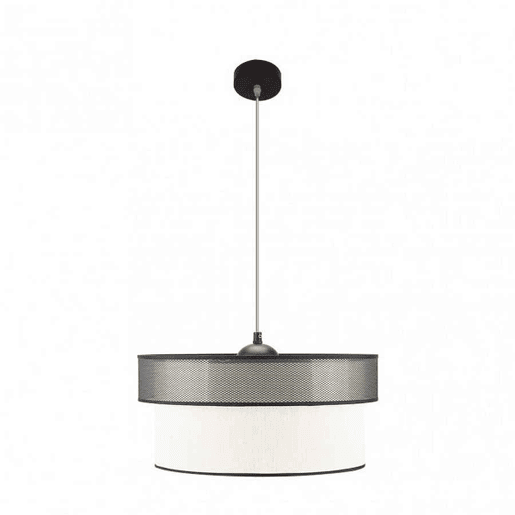 pendente têxtil cor branca série felix 50cm