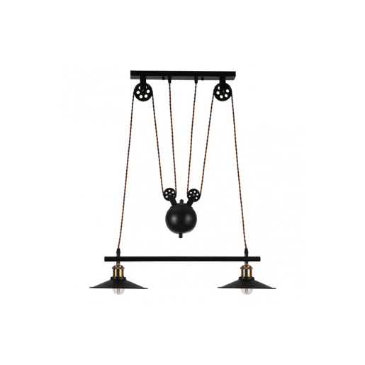 candeeiro de tecto metálico cor preta série triguero 70cm