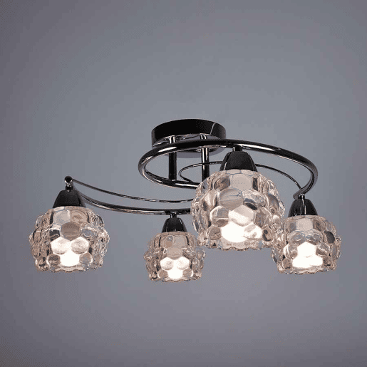 candeeiro de tecto em metal dourado série de vidro tulipa 50cm