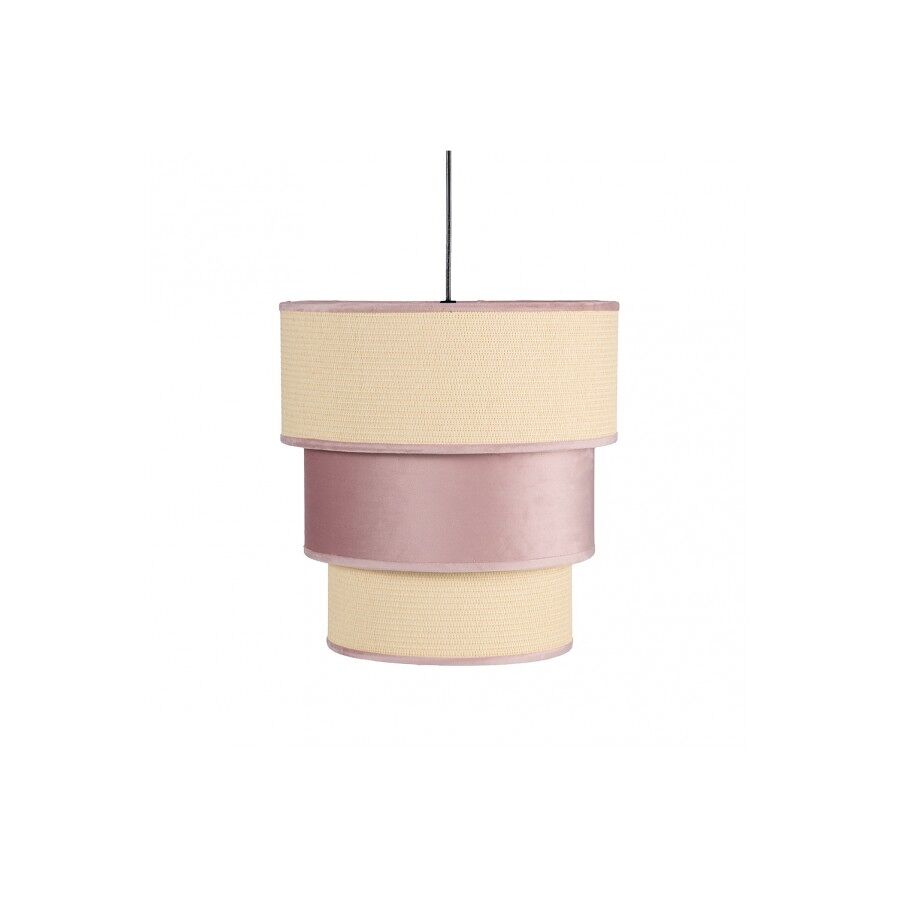 Lampara de techo textil color rosa serie lucio 37cm