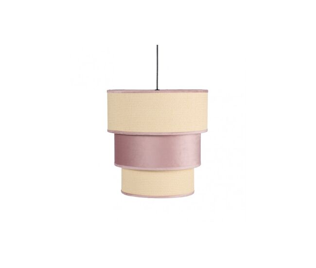 Lampara de techo textil color rosa serie lucio 37cm