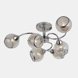 candeeiro de tecto em metal cromado série stanley 68cm