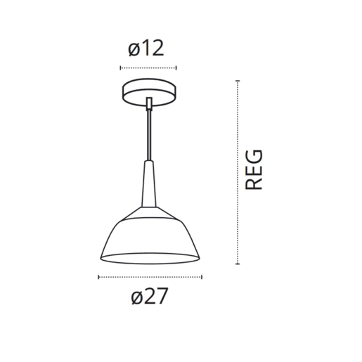 pendente de metal cor preta série giani 27cm