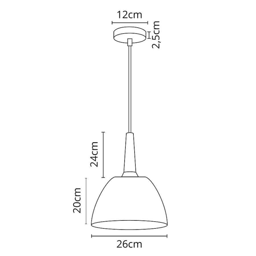 pendente de metal cor preta série giani 27cm