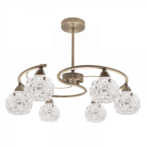 candeeiro de tecto em metal dourado série de vidro tulipa 62cm