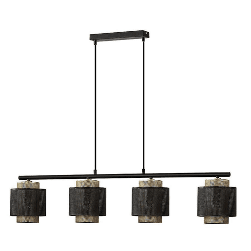 candeeiro de tecto preto metal cor kyoto série 106cm
