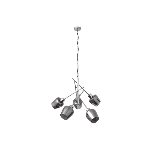 candeeiro de tecto em metal cromado série soline 58cm