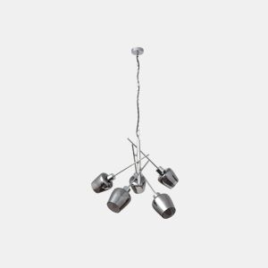 candeeiro de tecto em metal cromado série soline 58cm