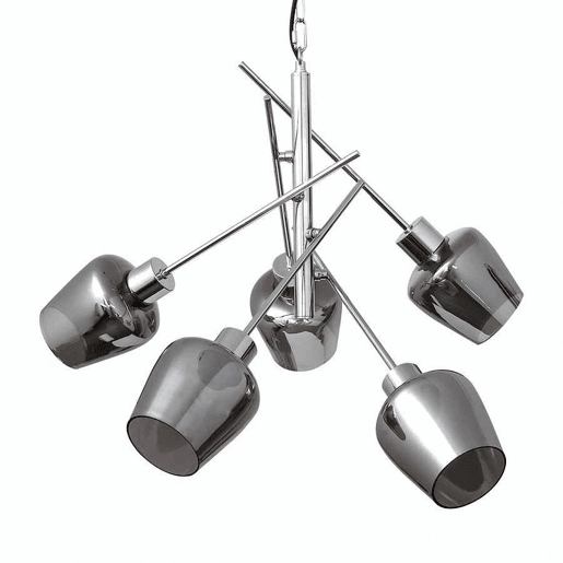 candeeiro de tecto em metal cromado série soline 58cm