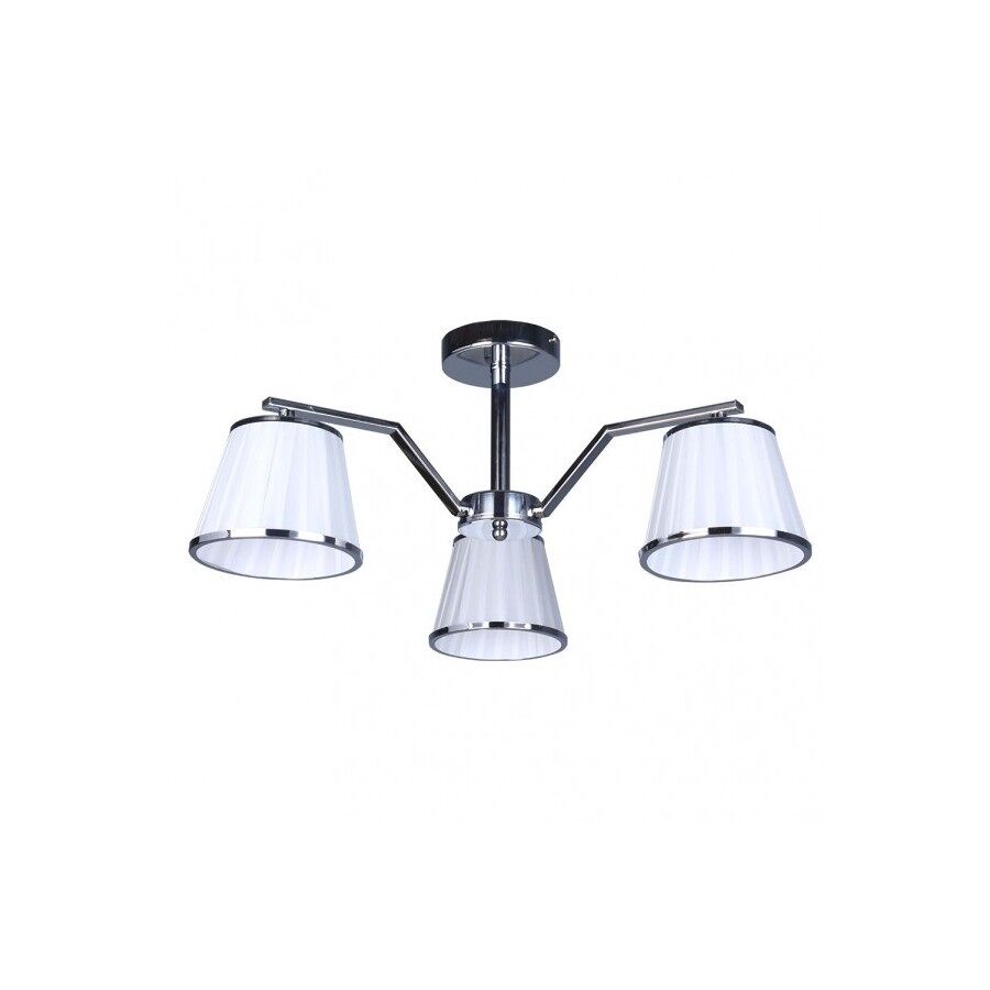 lampara metal color cromo serie trebol 56cm