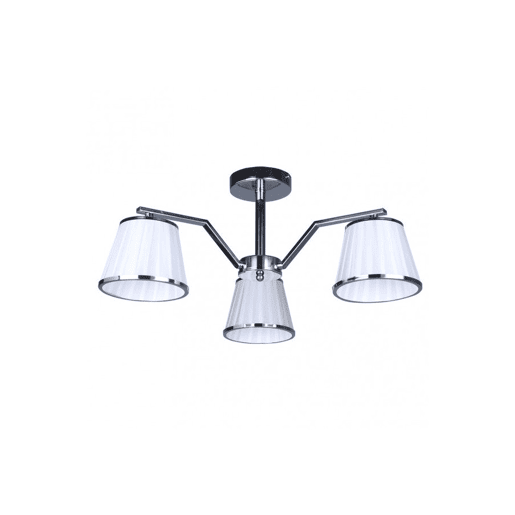 candeeiro de metal cromado trebol série 56cm