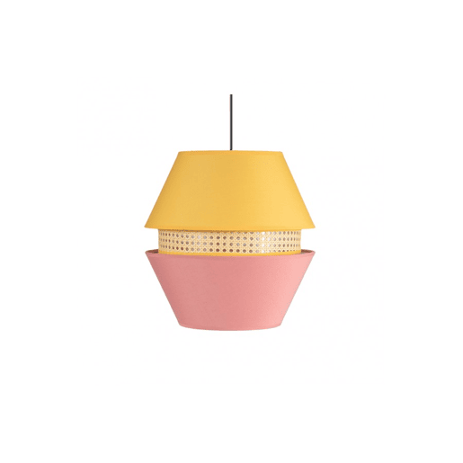 candeeiro de tecto têxtil cor-de-rosa série trajano 35cm