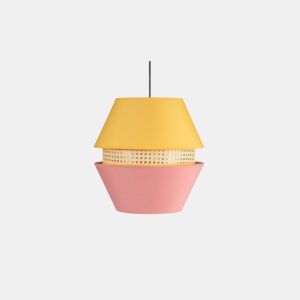 candeeiro de tecto têxtil cor-de-rosa série trajano 35cm