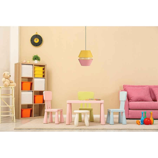 candeeiro de tecto têxtil cor-de-rosa série trajano 35cm