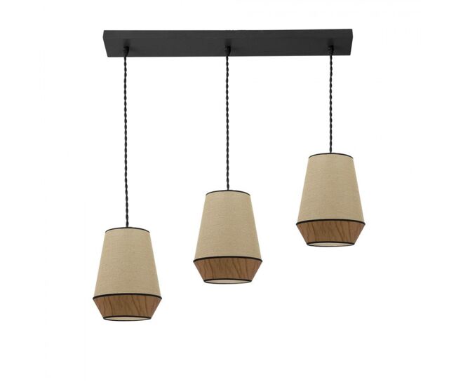 Lampara de techo metal color negro serie campana 66cm