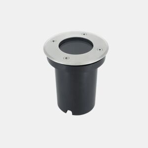 luminária de encastrar para exterior série metal níquel cor 11cm