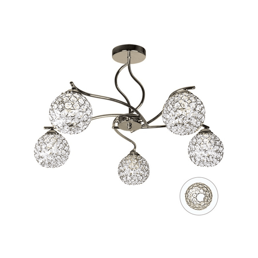 candeeiro de tecto em metal dourado série balbina 55cm