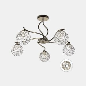 candeeiro de tecto em metal dourado série balbina 55cm